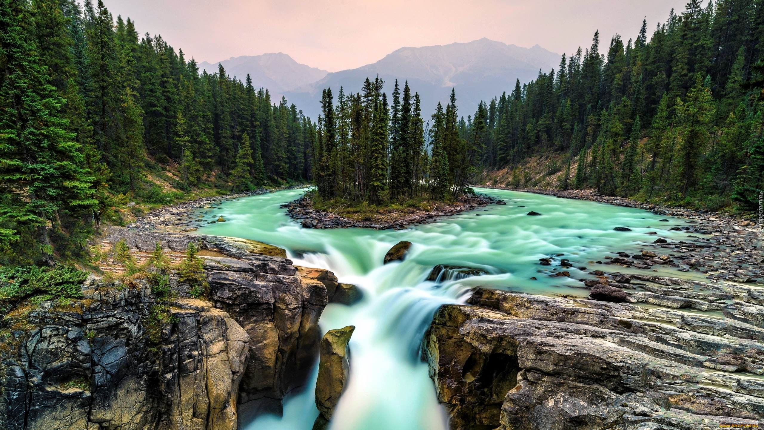 sunwapta waterfall, alberta, canada, , , sunwapta, waterfall